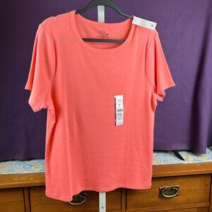 NWT Time and Tru‎ Coral Bell Rib Tee short sleeves